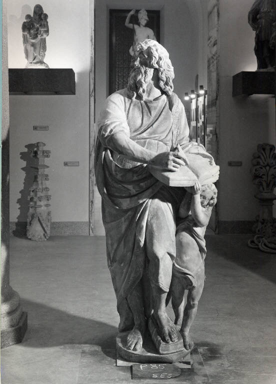 San Matteo e l'angelo (scultura) di Prestinari, Cristoforo (attribuito) (prima metà sec. XVII)