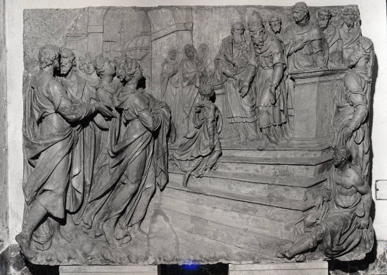 Presentazione della Vergine al Tempio, presentazione di Maria Vergine al tempio (scultura) di Biffi, Gian Andrea (attribuito) (prima metà sec. XVII)
