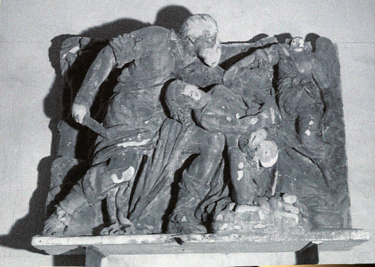 Sacrificio di Isacco (scultura) di Vismara, Giuseppe (attribuito) (metà sec. XVII)
