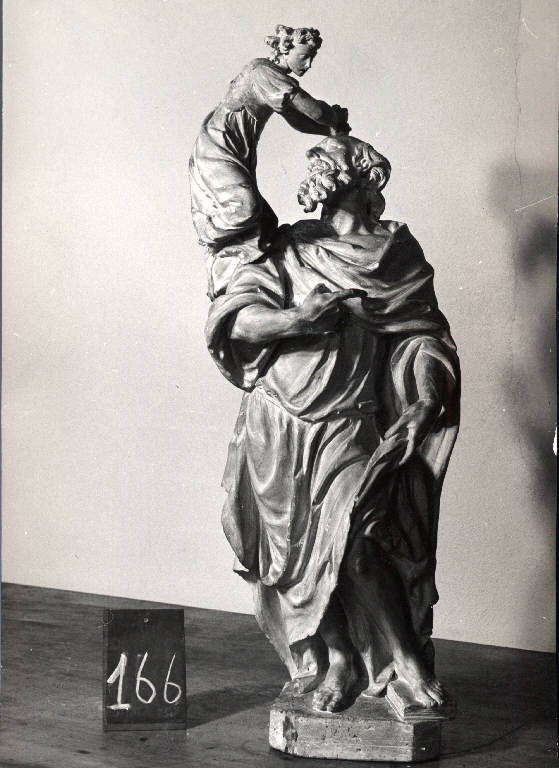 Abacuc e l'angelo (scultura) di Bussola, Dionigi (attribuito) (seconda metà sec. XVII)