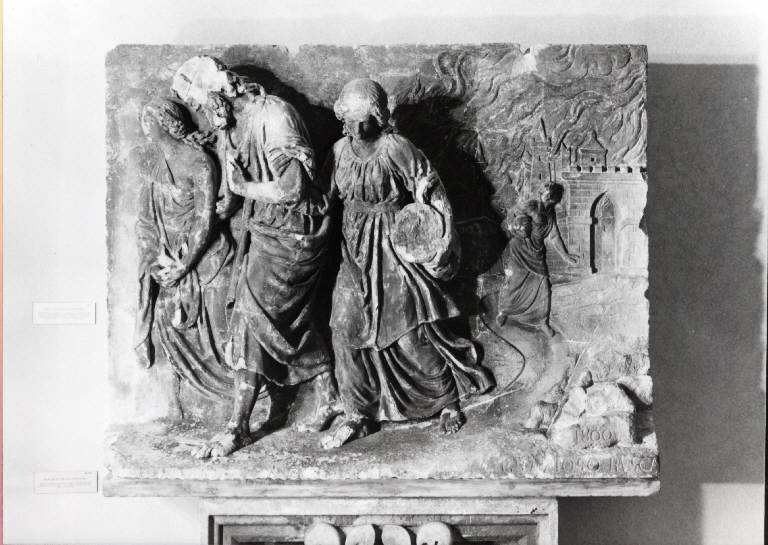 Fuga di Loth con le figlie (scultura) di Rusca, Grazioso (attribuito) (ultimo quarto sec. XVIII)