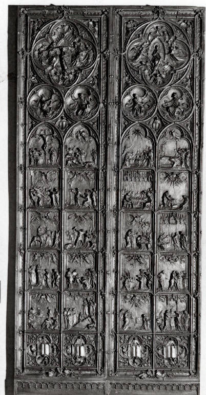 Bozzetto per la porta maggiore del Duomo di Milano (scultura) di Pogliaghi, Lodovico (attribuito) (fine sec. XIX)