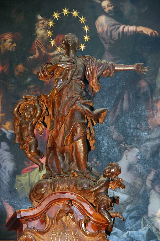 Madonna Immacolata e angeli (statua) di Sanz, Giovanni Antonio (attribuito) (sec. XVIII)