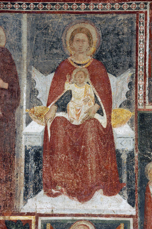 Madonna con Bambino in trono (dipinto) - ambito lombardo (metà sec. XIV)