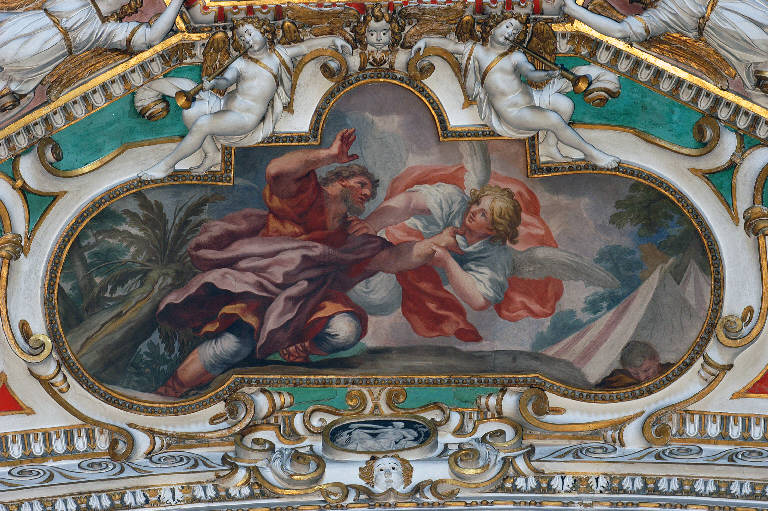 Giacobbe lotta con l'angelo (dipinto) di Ferri, Ciro (sec. XVII)