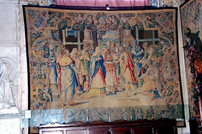 Sposalizio di Maria Vergine (arazzo) di Allori, Alessandro; Squilli, Benedetto (bottega; e aiuti) (sec. XVI)