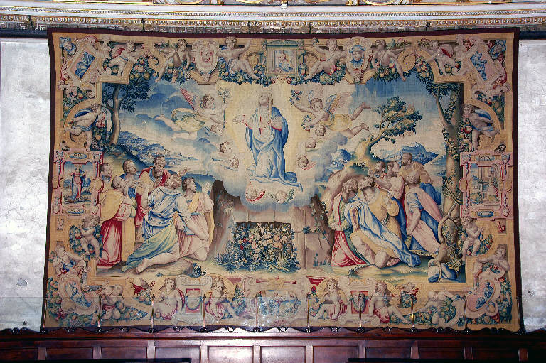 Assunzione della Madonna (arazzo) di Allori, Alessandro; Squilli, Benedetto (bottega; e aiuti) (sec. XVI)