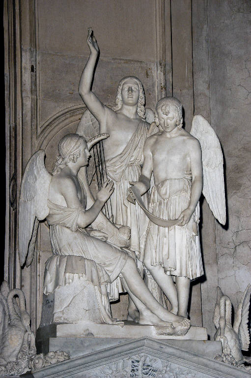 Angeli dolenti (gruppo scultoreo) di Fraccaroli, Innocenzo (sec. XIX)