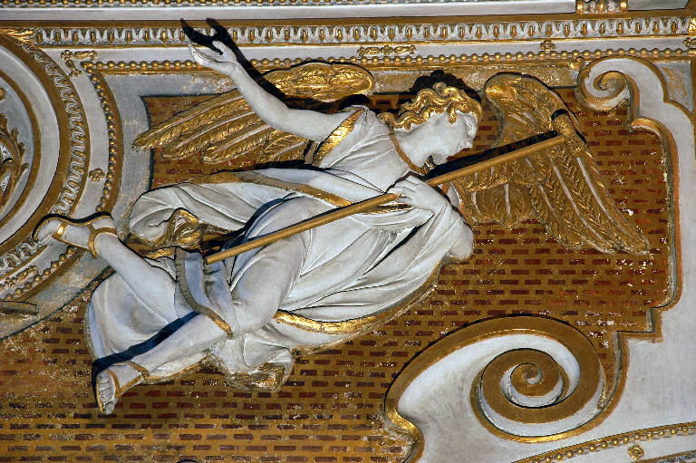 Angelo con simboli della passione: asta e spugna (rilievo) di Sala, Giovanni Angelo; Sala, Gerolamo (sec. XVII)