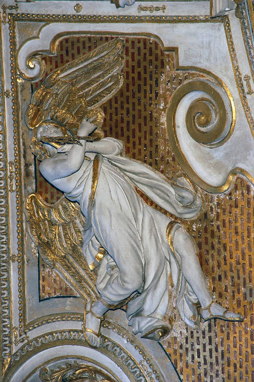 Angelo con i simboli della passione: flagello (rilievo) di Sala, Giovanni Angelo; Sala, Gerolamo (sec. XVII)