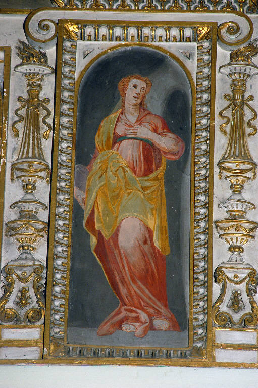 Figura allegorica femminile (dipinto) - ambito lombardo (sec. XVI)