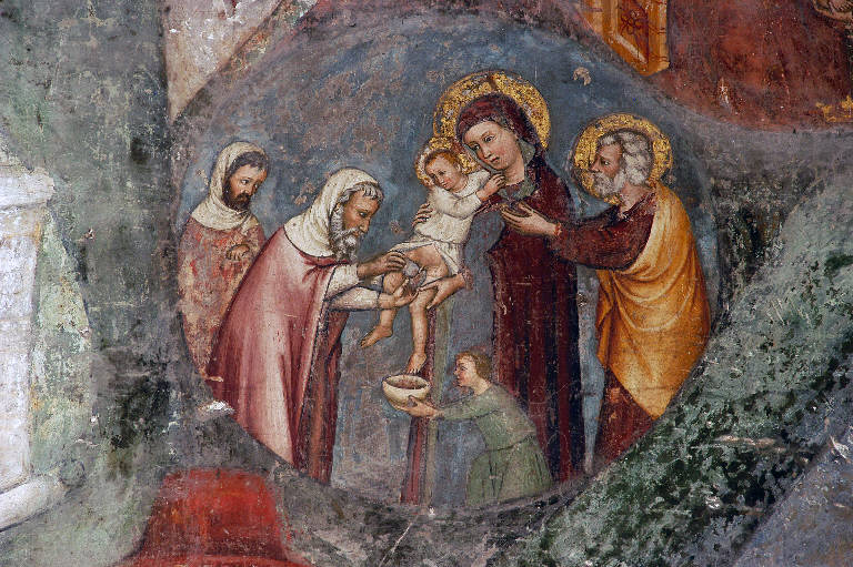 Circoncisione di Gesù Bambino (dipinto) di Maestro dell'Albero della Vita (sec. XIV)