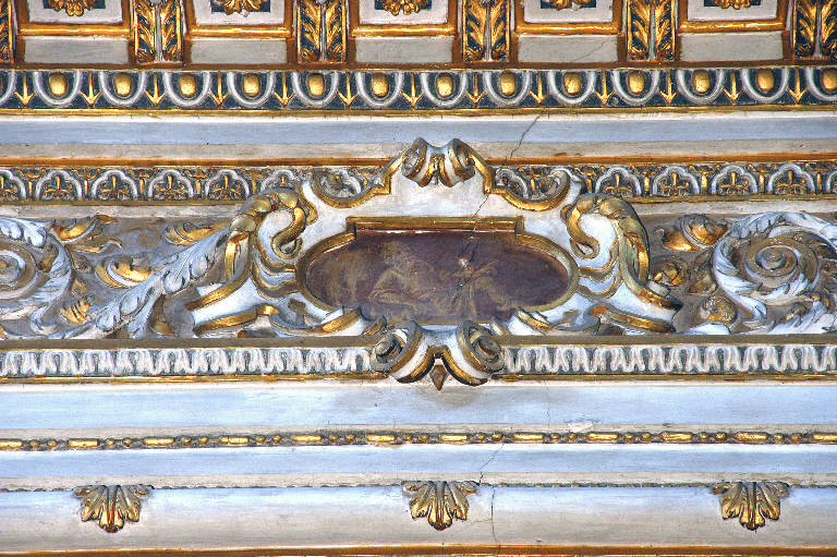 Figura maschile, Motivi decorativi a volute (decorazione plastico-pittorica) di Sala, Giovanni Angelo; Sala, Gerolamo (bottega; bottega) (sec. XVII)
