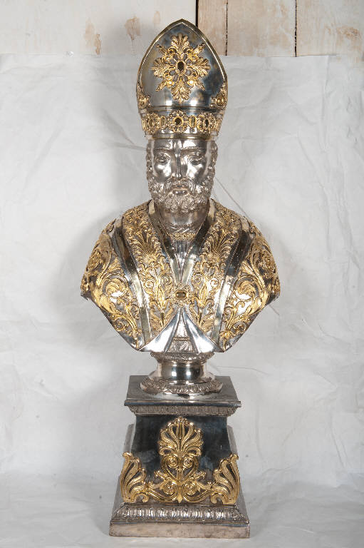 Santo vescovo (reliquiario) - bottega lombardo-veneta (primo quarto sec. XIX)