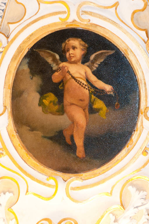 Angioletto con rosario (dipinto) di Maironi, Angelo (sec. XX)