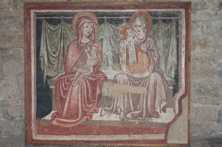 Madonna del Latte con Sant'Elisabetta e San Giovannino (dipinto) - ambito lombardo (prima metà sec. XV)