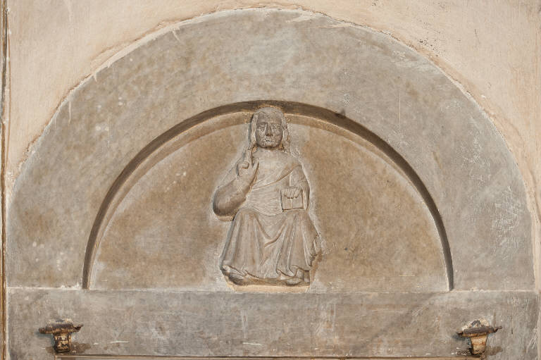Cristo benedicente (lunetta) - bottega lombarda (ultimo quarto sec. XIV)