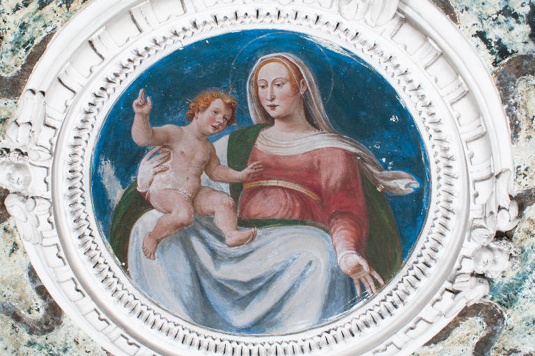 Madonna con Bambino (dipinto) di Baschenis, Pietro (sec. XVII)