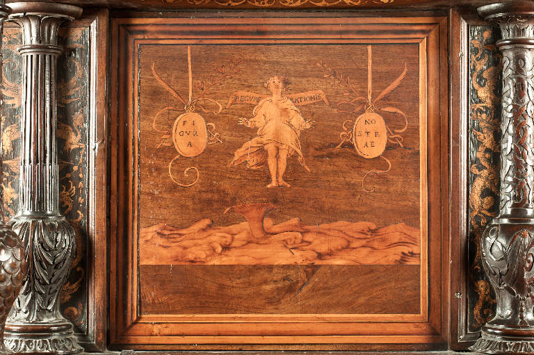 Allegoria della espiazione di Giona (decorazione a intarsio) di Capoferri, Giovan Francesco; Lotto, Lorenzo; Lotto, Lorenzo (sec. XVI)