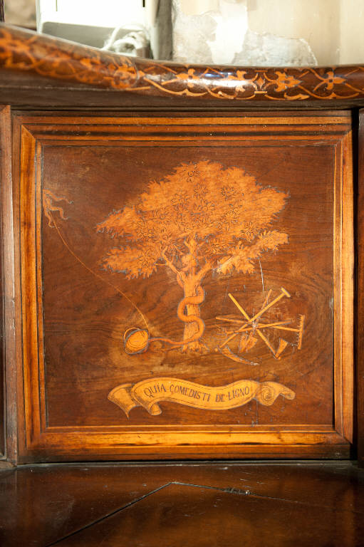 Allegoria del peccato originale (decorazione a intarsio) di Capoferri, Giovan Francesco; Lotto, Lorenzo; Lotto, Lorenzo (sec. XVI)