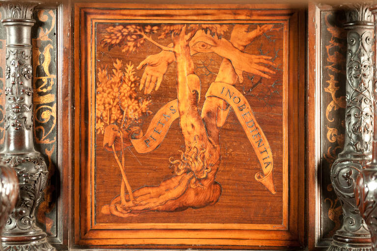 Allegoria della devozione di Lot (decorazione a intarsio) di Capoferri, Giovan Francesco; Lotto, Lorenzo; Lotto, Lorenzo (sec. XVI)