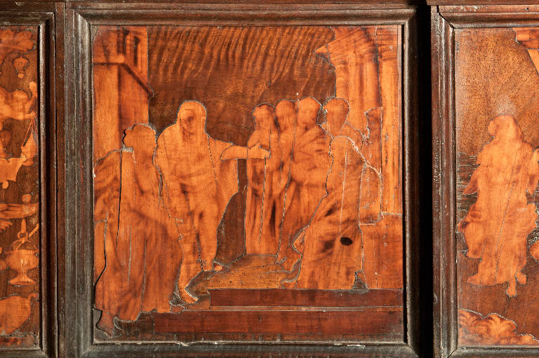 Cristo e Santa Maria Maddalena (decorazione a intarsio) di Capoferri, Giovan Pietro; Capoferri, Zinino; Capoferri, Alfonso (sec. XVI)