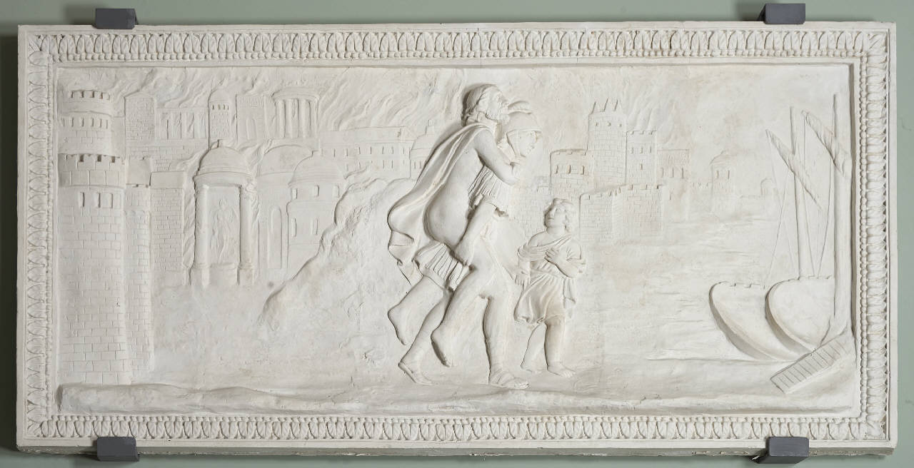 La fuga di Enea da Troia (rilievo) di Franchi, Giuseppe - ambito Italia centro-settentrionale (seconda metà sec. XVIII)