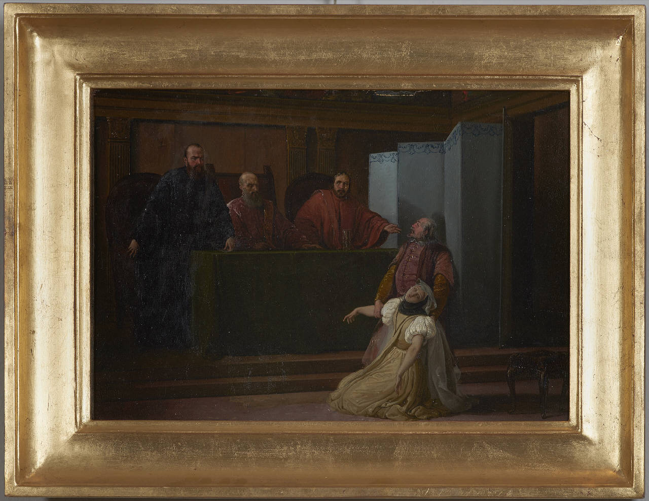Cornice per il dipinto "Valenza Gradenigo sviene davanti all'inquisitore suo padre" (cornice di dipinto) - ambito lombardo (sec. XIX)