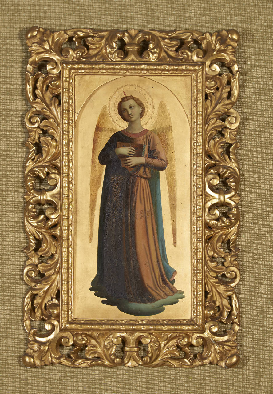 angelo con strumento musicale (dipinto) di Anonimo italiano (seconda metà sec. XIX)