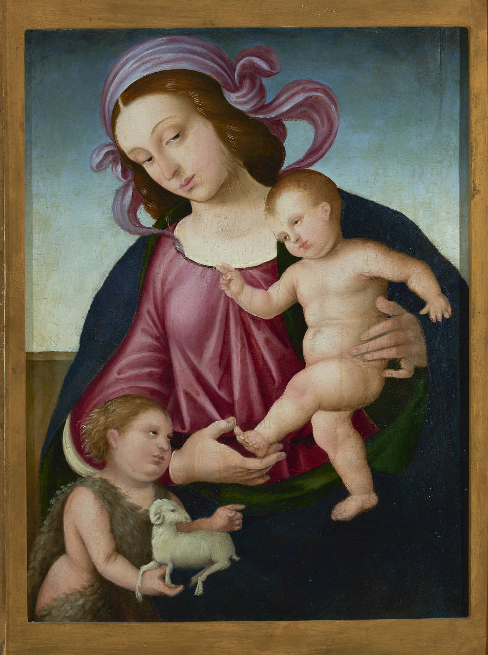 Madonna con Bambino e San Giovannino, Madonna con Bambino e San Giovannino (dipinto) - bottega marchigiana (inizio sec. XVI)