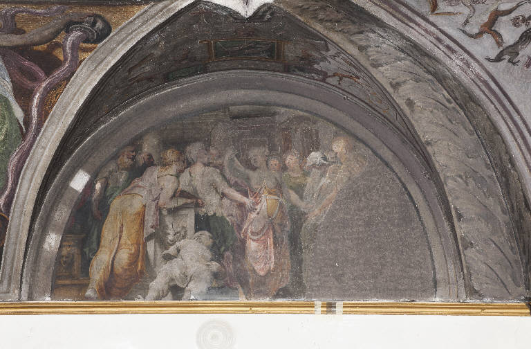 Lucrezia si pugnala (dipinto) di Gambara, Lattanzio; Girolamo Romanino (sec. XVI)