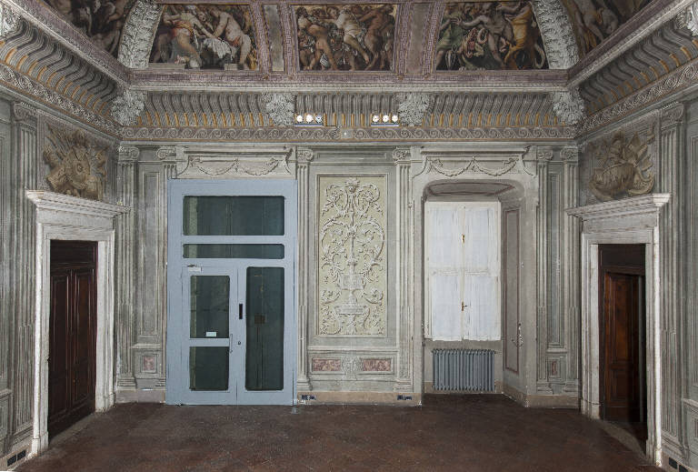 motivi decorativi a candelabra, quadratura architettonica (decorazione pittorica) di Gandini, Saverio (sec. XVIII)
