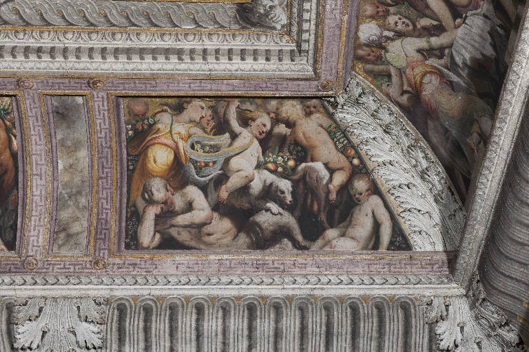 baccanale (dipinto) di Gambara, Lattanzio; Girolamo Romanino (sec. XVI)
