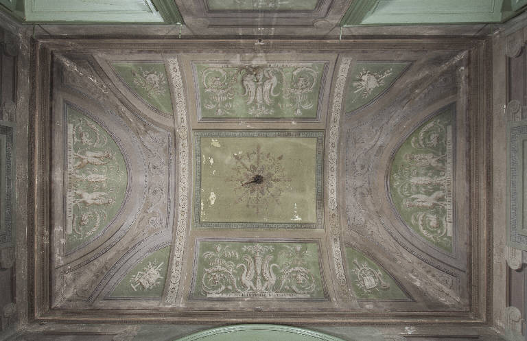 motivi decorativi a candelabra, quadratura architettonica (decorazione pittorica) di Tellaroli, Francesco (ultimo quarto sec. XVIII)