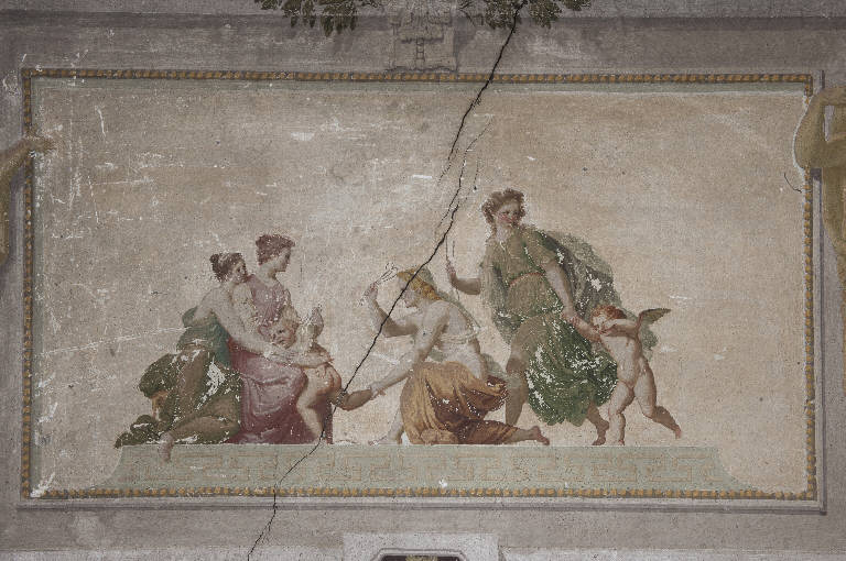 Cupido viene punito per aver colpito l'ancella (dipinto) di Teosa, Giuseppe (fine sec. XVIII)