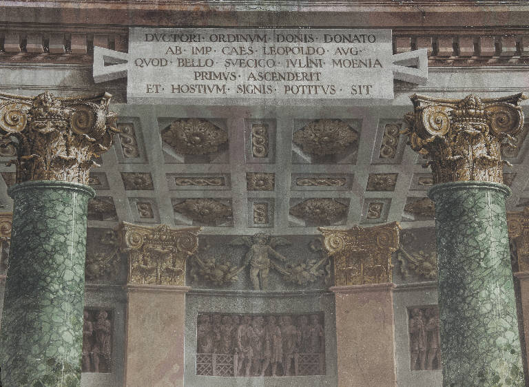 targa con iscrizione (dipinto) di Manfredini, Giuseppe (sec. XVIII)