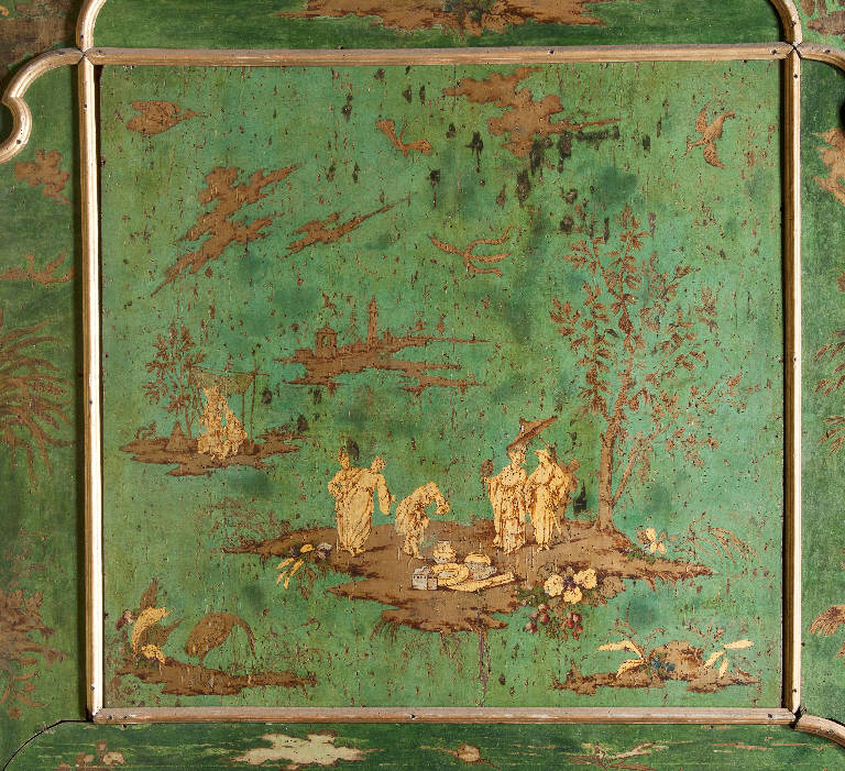 paesaggio con architetture e figure (dipinto) - ambito lombardo (sec. XVIII)