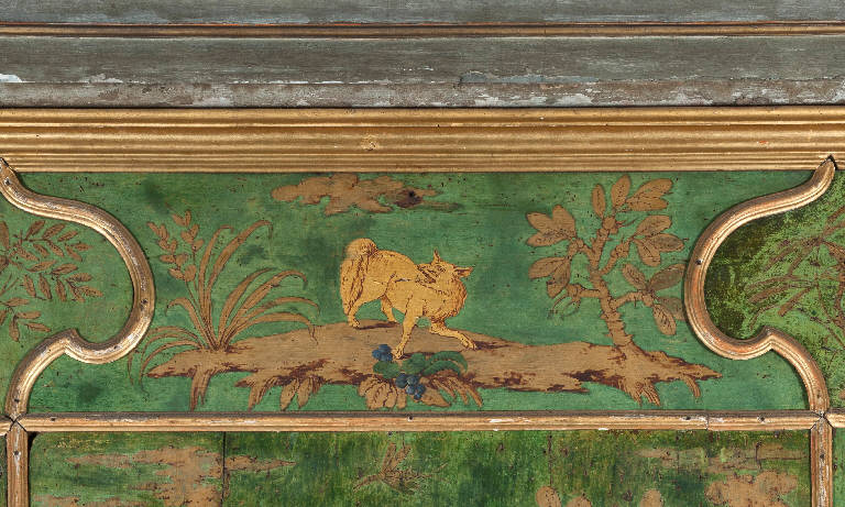 paesaggio con lupo (dipinto) - ambito lombardo (sec. XVIII)