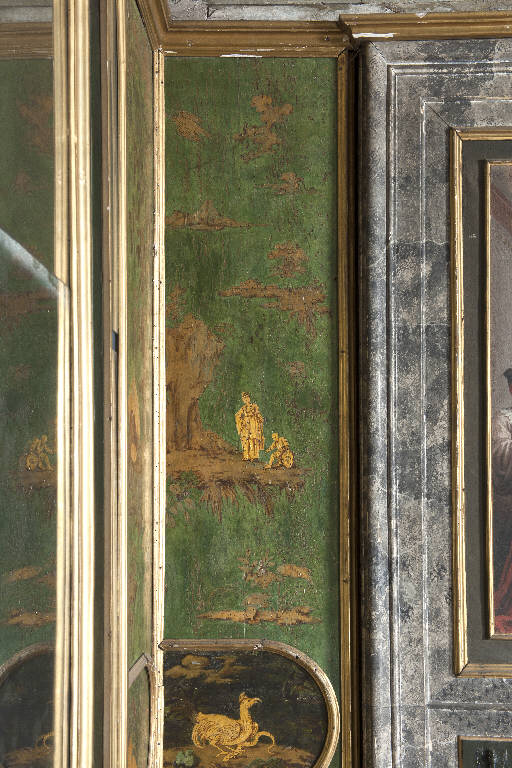 paesaggio con architetture e figure (dipinto) - ambito lombardo (sec. XVIII)