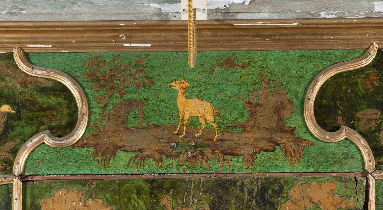 paesaggio con architetture e animali (dipinto) - ambito lombardo (sec. XVIII)