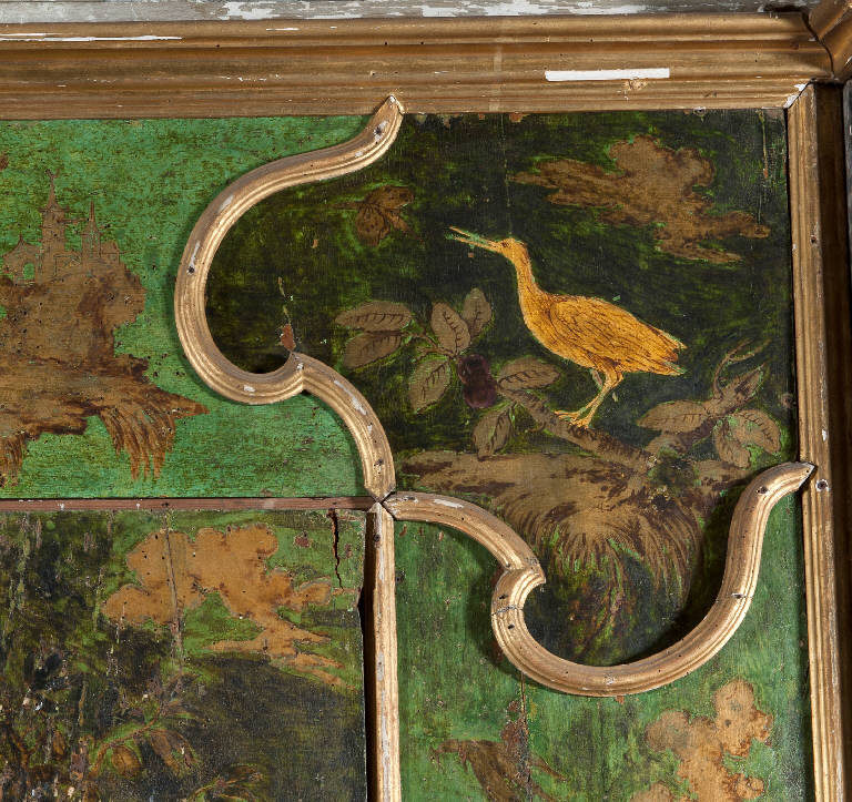 paesaggio con uccello (dipinto) - ambito lombardo (sec. XVIII)