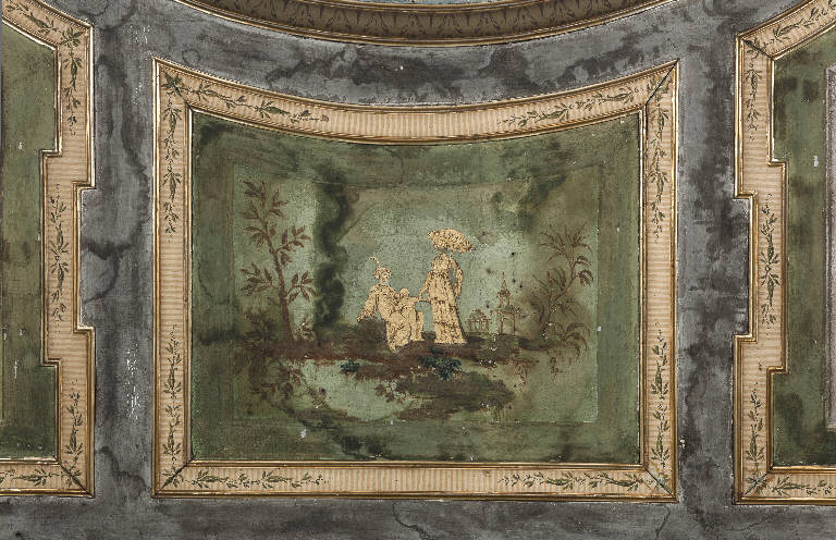 paesaggio con figure e architetture (dipinto) di Gandini, Saverio; Mondini, Giuseppe (sec. XVIII)