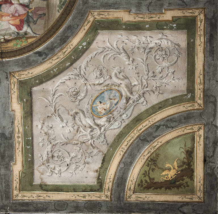 motivi decorativi a grottesche (dipinto) di Gandini, Saverio; Mondini, Giuseppe (sec. XVIII)