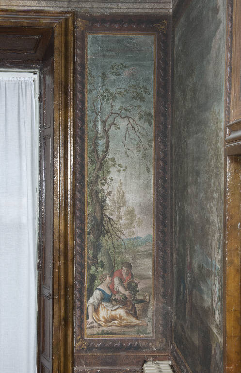 autunno e lavori stagionali: la vendemmia (dipinto) di Manfredini, Giuseppe (sec. XVIII)