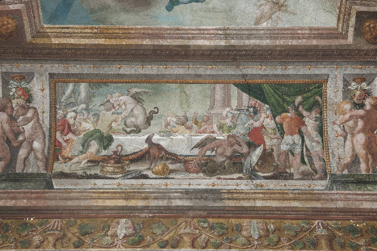 Arpie lordano la tavola di Fineo (dipinto) di Manfredini, Giuseppe (sec. XVIII)