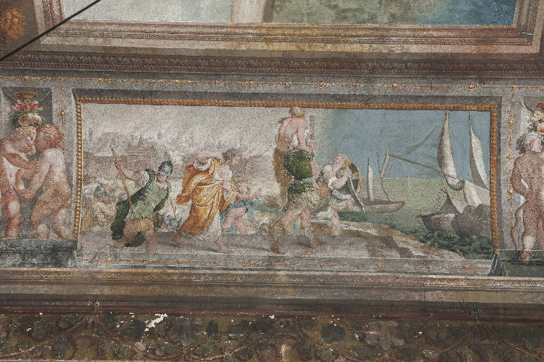 Enea fugge da Troia (dipinto) di Manfredini, Giuseppe (sec. XVIII)