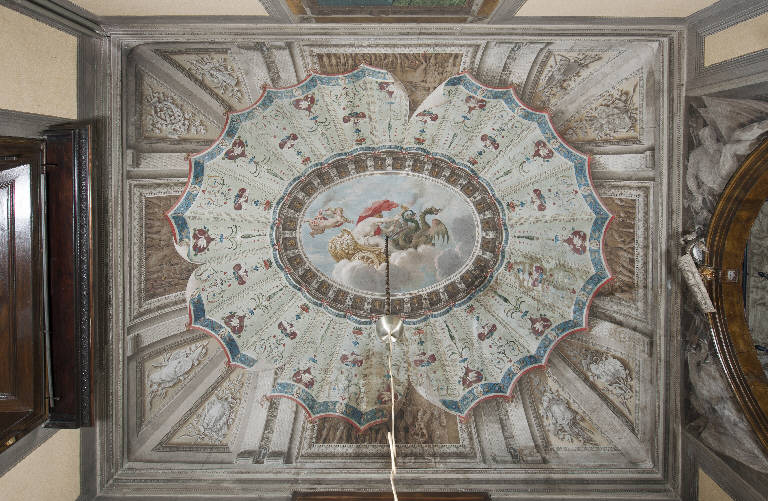 Cerere alla ricerca di Proserpina, motivi decorativi a grottesche, corteo (decorazione pittorica) di Manfredini, Giuseppe (sec. XVIII)