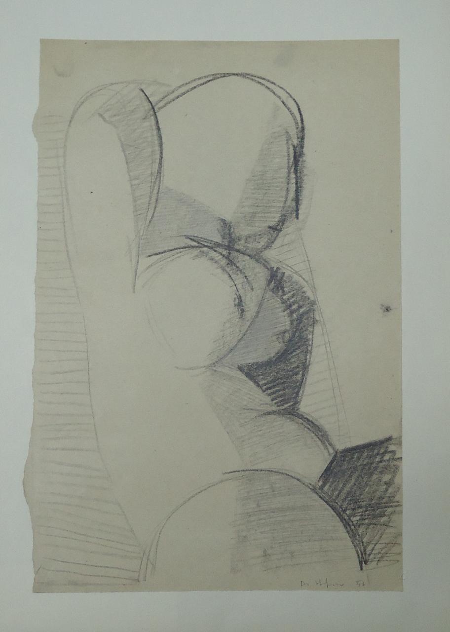 Nudo sdraiato, Nudo sdraiato (disegno) di Di Stefano, Francesca - ambito italiano (seconda metà sec. XX)