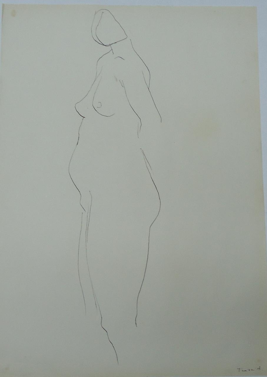 Nudo, Nudo (disegno) di Trazzi, Alberto - ambito italiano (seconda metà sec. XX)