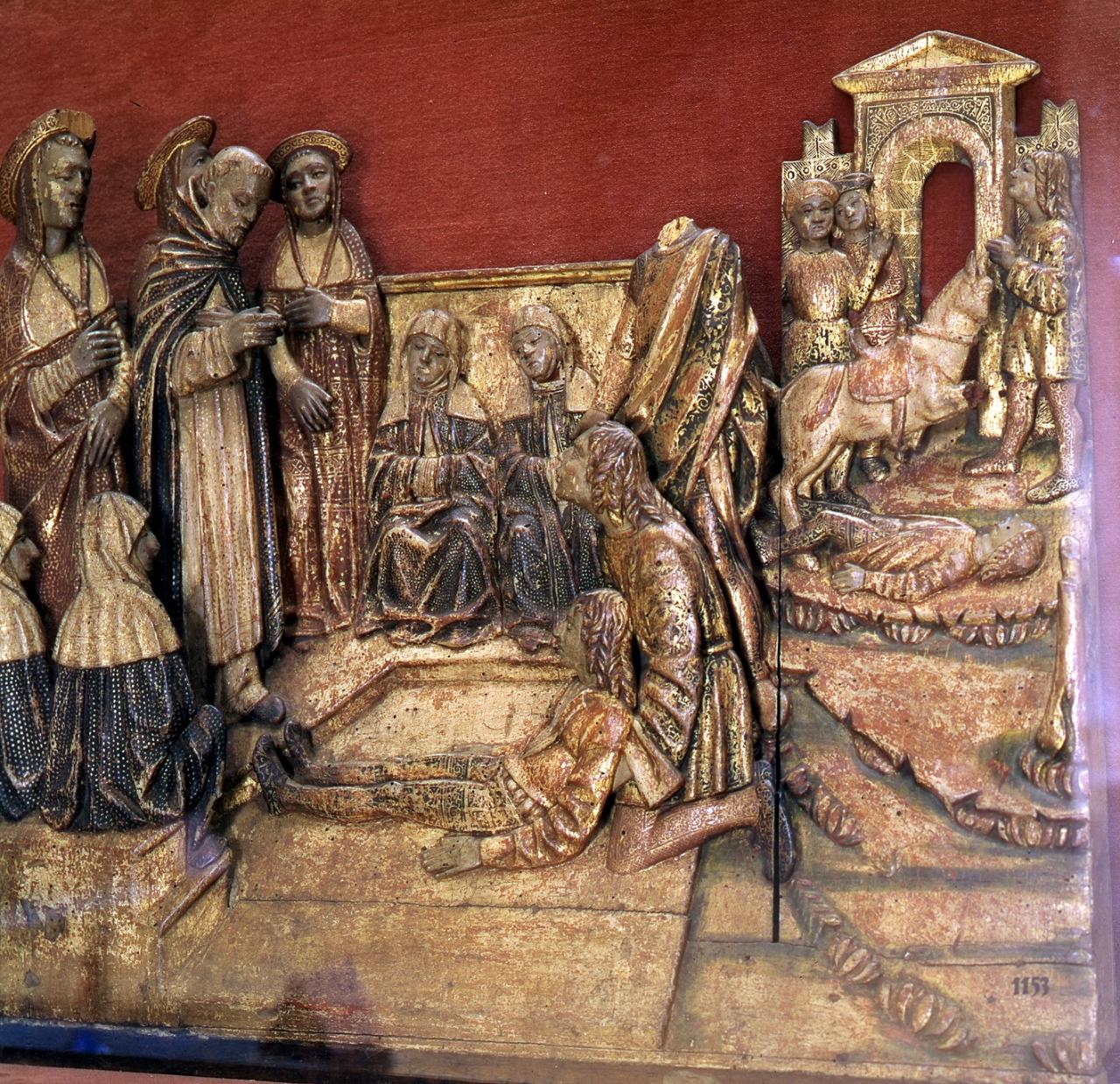 San Domenico resuscita Napoleone Orsini (rilievo) di ; De Donati, Ambrogio - arte lombarda (fine/inizio secc. XV/ XVI)